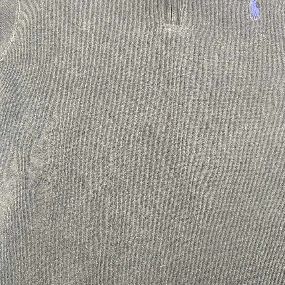 Polo Ralph Lauren Mens Medium Black 1/4 Zip Cotton Knit Pullover Purple Pony